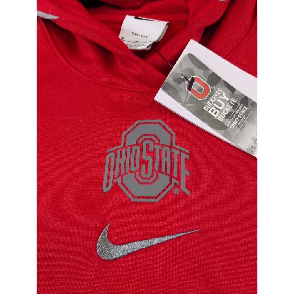 Ohio State Buckeyes Hoodie Mens Medium Nike Center Swoosh Sweatshirt New Lebron